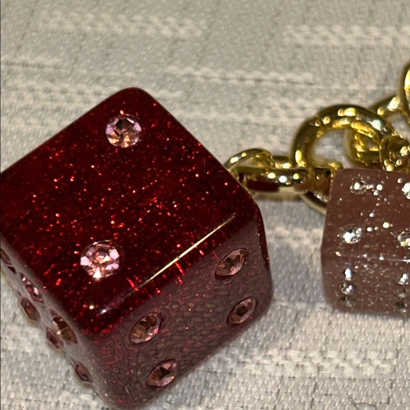 Fashion Jewelry Red and Gold Dice Key Holder - Picture 2 of 6